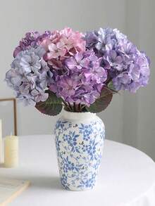 1pc Vintage Autumnal Color Hydrangea Faux Flower, Hydrangea Aisle Decor Artificial Flower For Wedding Ceremony, Valentine's Day, Gift