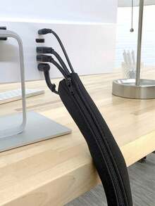 1/2/4pcs Durable Cable Management Sleeve, Cord Organizer System With Zipper For TV Computer Office Home Entertainment Flexible Cable Sleeve Wrap Cover Wire Hider System, Lightweight And Portable, Dust Resistant, Cord Protector - Multicolor - View 7