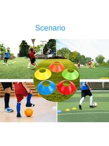10 Stück/15 Stück/20 Stück/30 Stück Fußball Trainingsmarkierungen, flache runde Geschicklichkeitsscheiben, Kegelmarkierungen für Schnelligkeits- und Koordinationsübungen - Verschiedenfarbig - Übersicht 2