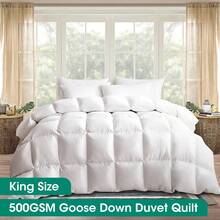 SUN YEE Goose Down Duvet Quilt 500GSM Duvet Doona Winter Summer Quilt King - 白色 - 查看 1