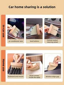 Escova para Frestas, Escova para Peitoril de Janela, Kit de Limpeza de Ranhuras, Raspador de Ranhuras 2 em 1 com Escova de Feltro, Adequado para Uso Doméstico e Automotivo - Multicolorido - Visão 6