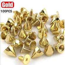 10/30/50/100 Sets DIY Cone Studs And Spikes Punk Metal Sliver Gold Double Cap Screwback Rivets Round Nail DIY Clothes Shoes Bag Collar Accessories