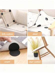 مثبتات دائرية، لاصق ثنائي الجانب، خيارات باللون الأسود والأبيض - مثالية للأريكة والملاءات وسجاد الأرضية والسجاد والمفارش والمقاعد السيارة والمظلات الخارجية والمطبخ والحمام وغرفة المعيشة والسجاد الخارجي للحفلات والستائر والملابس الإضافية ولوازم المدرسة والمكتب والأسلاك والأثاث - مثبتات لاصقة قوية (تعبئة عشوائية) - الأسود - مشاهدة 4