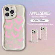 Funda de teléfono con diseño de murciélagos, estrellas, rosa, texto de Halloween, crema, onda y concha para 13 12 Pro 11 14 6S Plus 15 6 XS SE 4 (2020) X 16 (2022) XR 8 16e - Negro - Ver 10