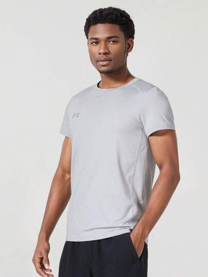 Under Armour 男子運動T卹跑步訓練短袖速乾彈性T卹健身衣正肩圓領短袖針織舒適T卹／建議拍大兩碼23500506
