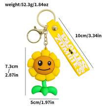 Llavero de PVC de Plantas vs Zombies, llavero de dibujos animados, decoración de bolso/coche, llavero de PVC suave de goma de Girasol/Guisante/Zombie mini, regalo de fiesta y vacaciones, pequeño regalo para niños - Multicolor - Ver 2