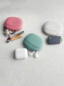 1pc Silicone Earphone Storage Case, Portable Earphone & Cable Organizer Box, EVA Earphone Case - Multicolor - View 2