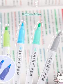 4pcs/Set Of Sparkling Highlighters Simple And Stylish Handwriting Pens Colorful Note Markers Suitable For Students To Use For Marking Notes And Homework