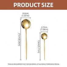 [ Stainless Steel Golden Spoon Set] Essential For Breakfast And Afternoon Tea! Pairs Perfectly With Yogurt Bowls/Baked Goods, And Looks Great. Whether You're Enjoying Cereal And Fruit Or Brewing Tea And Coffee, It Adds An Elegant Touch To Your Table. High-Quality, Durable Material Is The Ideal Choice To Elevate Your Lifestyle! - - - View 3