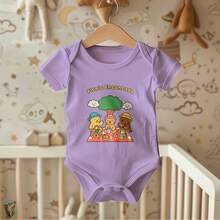 Baby Bodysuit With Animal Picnic Design | Cute High-Definition Print - Lilac Purple - View 2
