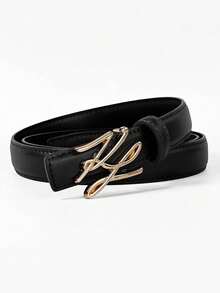 1/2pcs Luxury Fashion Letter Women's Belt - Versatile Black & Multi-Color Casual Everyday Wear, Suitable For Jeans And Various Occasions - Multicolor - View 5