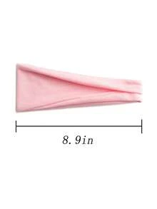 1条粉色波西米亚风运动瑜伽头带，吸湿排汗，弹性柔软，男女通用，跑步健身发带，女士头巾，冬季发饰，时尚围巾，夏季度假波西米亚风配饰 - 粉色 - 查看 3