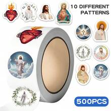 500pcs Religious Jesus Scroll Stickers Cartoon Graffiti Decal DIY Scrapbook Journal Guitar Suitcase Bottle Stickers For Adult Gift - Multicolor - View 11