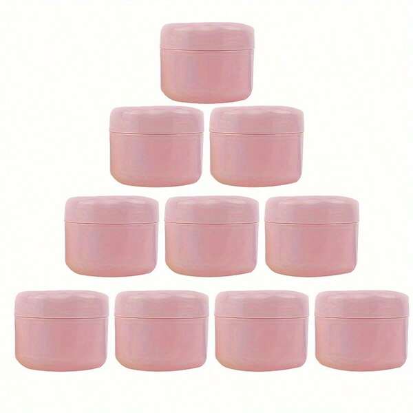10pcs 50g Plastic Empty Cosmetic Jars, Travel Size Cream, Lotion, Cosmetic Refillable Containers