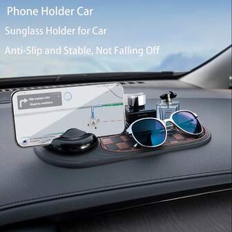 2025 New Multifunctional Car Dashboard Anti-Slip Mat With Temporary Parking Number, Universal Rotatable Car Anti-Slip Mat Phone Holder, Car Accessories, Dashboard Organizer, Compact Design, Fashionable Car Accessories, Plastic, Car Storage Box, For Drivers, Commuters