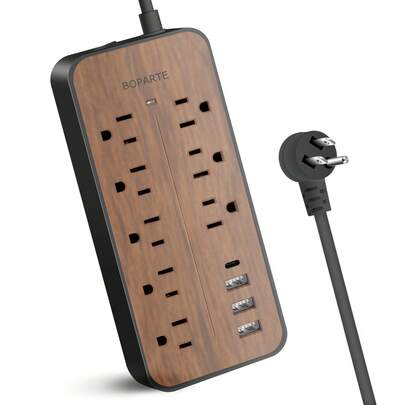 Extension Enchufe Regleta de 1,2 m, 8 AC, 3 puertos de carga USB, (5 V / 2 A), 1 puerto Type-C, Conector múltiple, Enchufe con toma de corriente, Regleta para el hogar, oficina, dormitorio