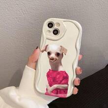Funda de teléfono con diseño impreso, Compatible con 16 Plus/15//Pro, con ondas de color crema, TPU Premium para los modelos 14/Plus/Pro//13/12/11/Xs. - Negro - Ver 6