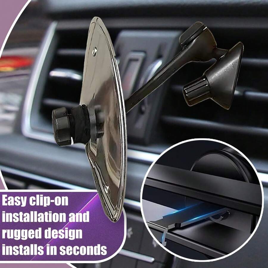 Platillos para Rejilla de Aire del Coche, 2 Piezas con Diseño Divertido de Batería, Fácil Instalación sin Herramientas, Ideal para Decoración Interior y como Regalo de Automóvil - Plateado - Ver 1
