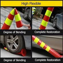 Delineator Posts Safety Cones 30in Tall Plastic Commercial Parking Lot Traffic Barrier Cones + Reflective Band Road Night Visual Bollar Driveway Caution Sign Size:1 Pack Color:BlueSafety Cones & Barriers - 1 paquete - Ver 3