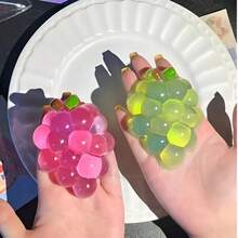 Squishy Fruit Grapes Fidget Toy Squeeze Stress Relief Hand Toy Anti-Anxiety Fruit Stretchy Slow Rising Toy Creative Sensory Toy - Multicolor - View 2