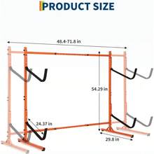 Freestanding Kayak Storage Rack, Outdoor Kayak Storage Rack For 2 Kayaks, Canoes, SUPs, Paddle Boards & Surfboards,Loading Capacity 175lbs,48.4"X54.29"X29.8" - Default - View 3
