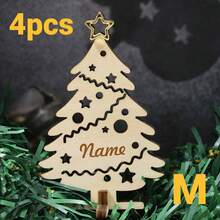 Decorazione natalizia in legno personalizzata, decorazioni da tavolo natalizie con nome personalizzato, decorazioni natalizie, decorazioni natalizie personalizzabili per la casa, supporto per albero di Natale personalizzabile, segnaposto natalizi in legno per il giorno di Natale, decorazioni natalizie per l'ufficio, Natale, decorazioni per il soggiorno, decorazioni per la stanza, papà, mamma, amici