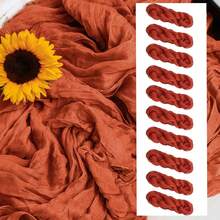 10 Pcs Terracotta Cheesecloth Table Runner Boho Gauze Cheesecloth Table Runner - Rust Red - View 12