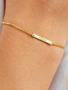 925纯银个性化激光雕刻名字定制手链，长度可调节，周年纪念、圣诞节、生日礼物，送给女友、妻子的个性化纪念品