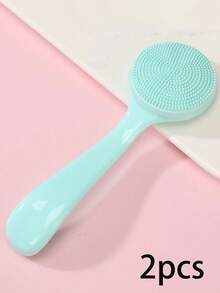 1pc 2pcs Facial Brush Silicone, Facial Cleansing Brush Manual Skin Silicone Exfoliating Brush Handheld Face Scrubber Reusable Facial Cleansing Brush For Removing Makeup Residues Blackhead Face Massage - Multicolor - View 18