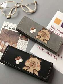 可爱水豚多彩眼镜盒 - 防挤压便携眼镜袋，优质PU皮革，防刮保护配件，旅行配件防风眼镜盒，手提包，太阳镜收纳袋，近视眼镜保护盒，适合挂在包上，眼镜收纳，可用作母亲节礼物，适合旅行、露营、旅行必备品、家居用品和圣诞礼物。 - 彩色 - 查看 9