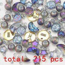 215pcs Multi-Style Glass Beads Set, Including Star, Moon, Round Beads, Initial Letter Zodiac Sign Metal Tags, DIY Jewelry Making Supplies For Necklace, Bracelet, Women's Jewelry, Phone Charm, Keychain, Birthday Gift, Holiday Gift - Star, Moon, Letter, Constellation Color - View 23