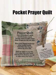 带十字架的祈祷毯，口袋大小的迷你祈祷毯，手工制作的十字架口袋祈祷毯，饰有鼓舞人心的圣经经文 - 完美的基督教礼物，适合复活节、感恩节、圣诞节、新年、母亲节，寓意深刻的诗歌设计，涤纶面料，适合洗礼、初领圣体、圣诞节、感恩节、新年和其他宗教场合。 - 多色 - 查看 6