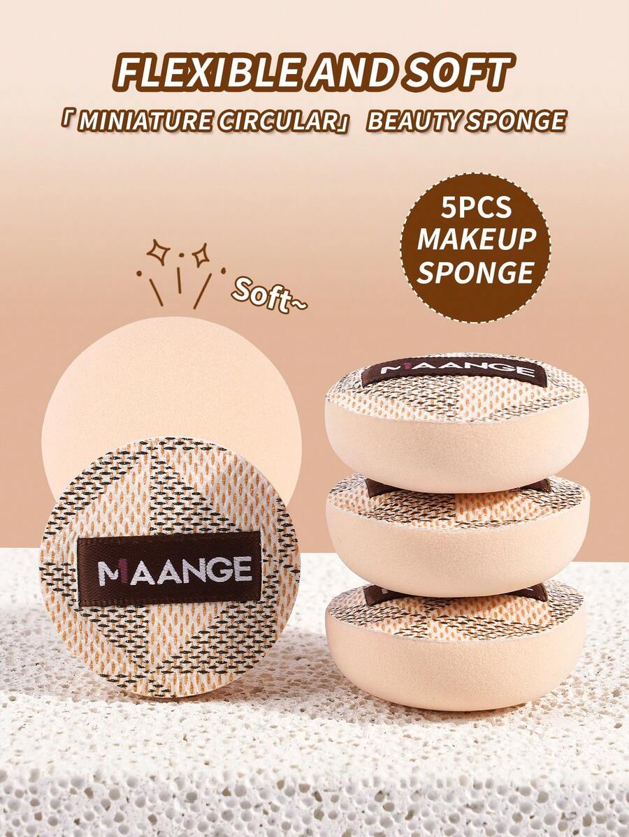 MAANGE Bộ 5 bông phấn tròn đa năng dùng được cả khô và ướt, siêu mềm, bền bỉ, thích hợp trang điểm hàng ngày, dùng cho kem nền, trang điểm dạng lỏng. Quà tặng cho phụ nữ và bé gái, quà lưu niệm, đồ dùng du lịch giá rẻ, vật dụng cần thiết khi đi du lịch. - Nhiều màu - Xem 1