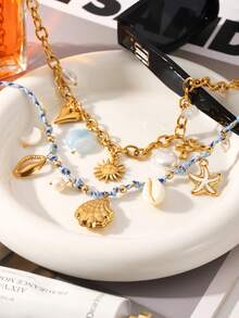 1pc Minimalist Pendant Necklace, Lightweight Luxury Necklace Accessory, Suitable For Women's Daily Wear - Multicolor - View 5