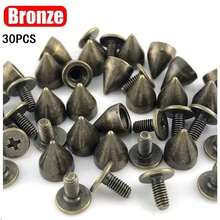 10/30/50/100 Sets DIY Cone Studs And Spikes Punk Metal Sliver Gold Double Cap Screwback Rivets Round Nail DIY Clothes Shoes Bag Collar Accessories