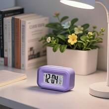 Alarm Clock With Large Screen - Cute Pink Anime Glow-In-The-Dark Desk Decor, Digital Clock With Date & Temperature Display, Multifunctional Timepiece For Bedroom, Dorm Room, Kids Room, Girls Gift - Multicolor - View 8