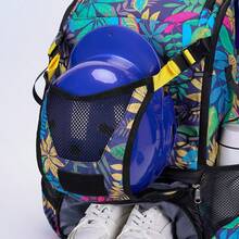 1pc Baseball Equipment Bag, Outdoor Sports Style, With Separate Shoe Compartment, Unisex Backpack, Baseball Bag, Outdoor Sports Bag, Equipment Storage Bag, Water-Resistant Oxford Cloth, Can Hold Helmet, Baseball Glove, Baseball Bat And Other Equipment - Multicolor - View 10