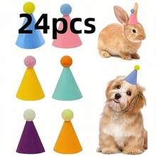 3pcs Mini Party Hats - Pink And Bright Colors (Blue, Pink, Yellow, Green, Orange, Purple) - Lightweight And Durable Polyester Cone Hats, Suitable For Birthday, Wedding, Halloween, Christmas, New Year - Pet Costume Party Decor, Dolls, Plush Animals, Puppies, Kittens, Bunnies - Easy To Clean Party Decor, Holiday Celebration, Joke Design, Hand Wash Only, Celebration Supplies, Holiday Shoppers