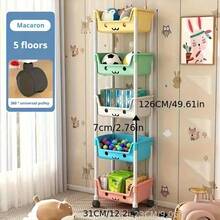 3/5-Layer Wheeled Mobile Bookshelf Storage Cart - Compact Rolling Bookshelf For Learning Organizer, Home Office, Classroom, Bedroom, Library - Space Saving And Easy To Assemble - Suitable For Students And Professionals, Bookshelf Furniture, Easy Assembly, Christmas Gifts - 3層簡約白 - 查看 7