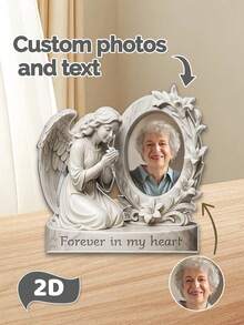 Individualisierte Engel Gedenktafel aus Acryl - Gedenkgeschenk für die Familie - Für immer mit dem Engel, für immer in unseren Herzen, Geschenk zum Vatertag - Engelssegen 4 - Übersicht 9