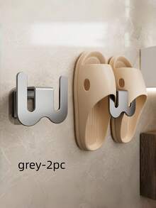 1 件带胶带的壁挂式鞋架、浴室拖鞋架、无需钻孔的壁挂式卫生间门挂钩、鞋子收纳架、浴室挂件、防水挂钩、多色浴室拖鞋挂钩