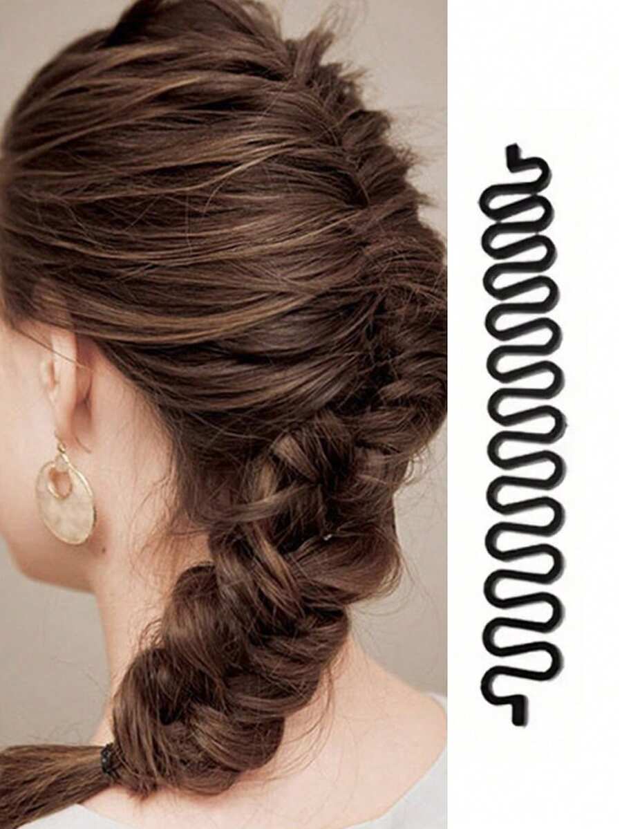 5PCS Wholesale Braiding Tools, Fishbone Braids, Braids, French Roller Buns, Braids, Convenient Lazy Wave Braids - Black - View 1