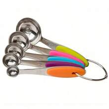 13-Piece Measuring Cup And Spoon Set - 8 Cups And 5 Spoons With Measuring Device, Stainless Steel, Perfect For Cooking And Baking - Stackable, Suitable For Dry And Wet Ingredients - Baking/Cooking Tools, Kitchen Gadgets, Father's Day Gift Recommendation - Durable Kitchen Essentials - Colorful Set - View 12