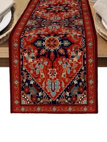 1pc Geometric Pattern Table Runner, 4pcs Geometric Pattern Placemats, Suitable For Holidays, Parties, Birthdays, Dinners, Kitchen & Dining Room Table Decor, All Season Home & Living Decor - Multicolor - View 14