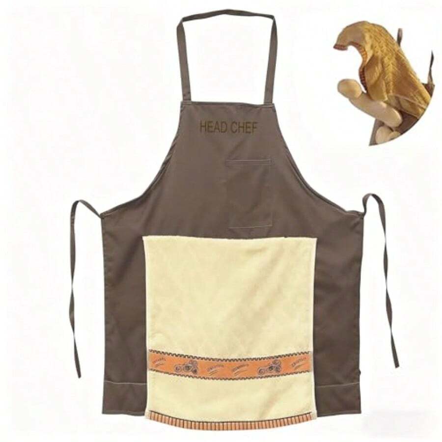 WSXC Head Chef Prank Apron With Pocket Funny Hidden Surprise Novelty Cooking Gag Gift For Men Father's Day Gifts - 如圖 - 查看 1