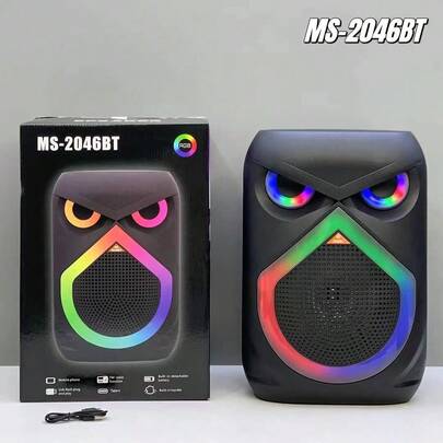 Altavoces bluetooth de 8 pulgadas al aire libre subwoofer portátil portátil luz alucinógenos K canción sonido de tarjeta, bluetooth PA altavoces sistema estéreo - karaoke portátil inalámbrico DJ,1800 mah inalámbrico, altavoces 10w woofer, con color RGB luz Parlantes altavoces portátiles BT/FM/USB/TWS/ leds, Fiesta interior/exterior