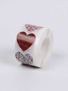 500张/卷 创意心形贴纸，适用于情人节、生日、感谢、礼品包装、DIY装饰，无粘性标签 - 彩色 - 查看 16