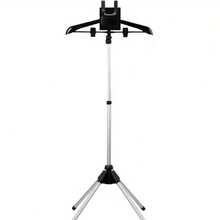 Folding Garment Steamer Stand With Rotating Hanger – Telescopic & Height-Adjustable Clothes Steaming Rack For Shirts, Dresses - Black - View 1