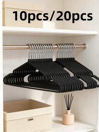 Heavy Duty Non-Slip Rubber Coated Metal Hangers, Rustproof Space-Saving Closet Organizers, Bulk Set For Hotel Retail Home Coats Dresses Pants