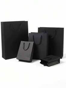 10 túi quà bằng giấy Kraft có quai xách, 4 kích cỡ - màu đen - Xem 8